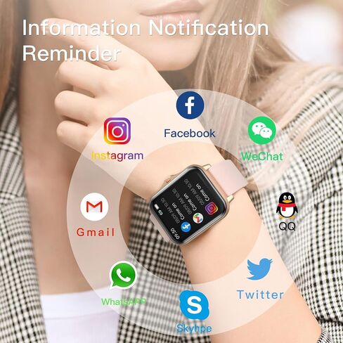 ساعة ذكية (استقبال واتصال) احدث اصدار 2023 بشاشة لمس كاملة TFT HD مقاس 1.85 انش للنساء والرجال، ساعة ذكية مع جهاز تتبع اللياقة البدنية والمكالمات والرسائل النصية ومعدل ضربات القلب ومساعد صوتي بالذكاء in Saudi Arabia