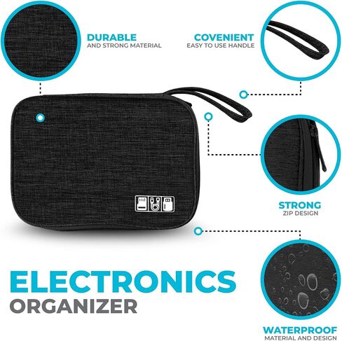 Electronics Charger Organizer - Travel Cable Case for Cords, Chargers, and Tech Accessories in Saudi Arabia