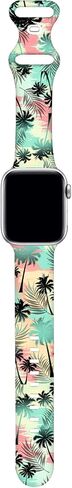 BACDOILQ Summer Watch Band Tropical Palm Tree Sea Turtle Smartwatch Bands Wristband Compatible with Watch 38mm 40mm 41mm Soft Silicone Strap Replacement for Series 8/7/6/5/4/3/2/1/SE in Saudi Arabia