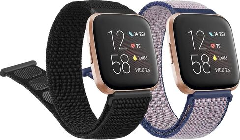 أربطة نايلون لـ Fitbit Versa 2 Bands/Fitbit Versa/Versa Lite/Versa SE للنساء والرجال، أساور معصم بديلة رياضية ناعمة قابلة للتنفس لـ Fitbit Versa 2 in Kuwait