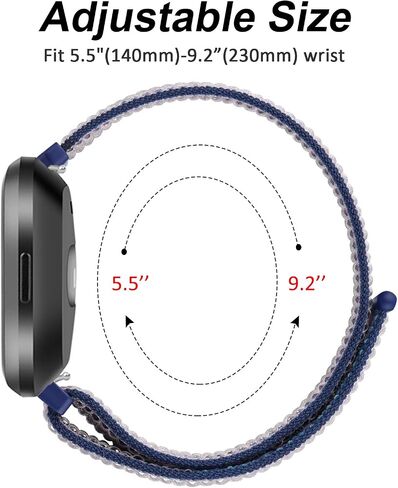 أربطة نايلون لـ Fitbit Versa 2 Bands/Fitbit Versa/Versa Lite/Versa SE للنساء والرجال، أساور معصم بديلة رياضية ناعمة قابلة للتنفس لـ Fitbit Versa 2 in Kuwait