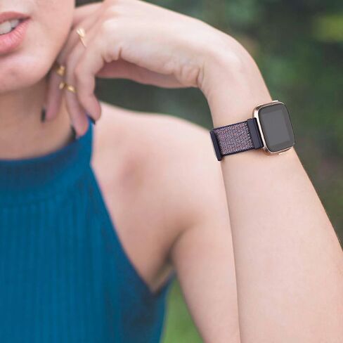 أربطة نايلون لـ Fitbit Versa 2 Bands/Fitbit Versa/Versa Lite/Versa SE للنساء والرجال، أساور معصم بديلة رياضية ناعمة قابلة للتنفس لـ Fitbit Versa 2 in Kuwait
