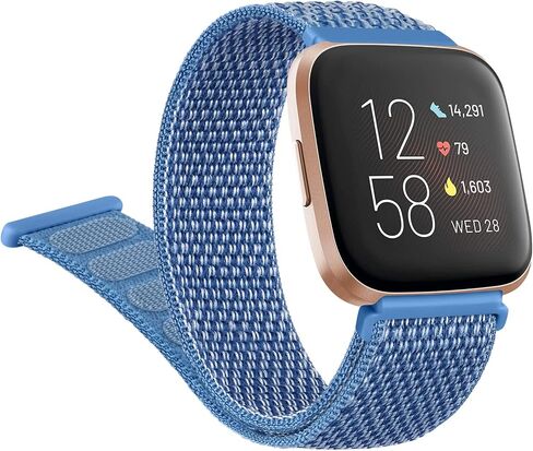 أربطة نايلون لـ Fitbit Versa 2 Bands/Fitbit Versa/Versa Lite/Versa SE للنساء والرجال، أساور معصم بديلة رياضية ناعمة قابلة للتنفس لـ Fitbit Versa 2 in Kuwait