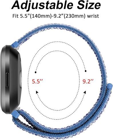 أربطة نايلون لـ Fitbit Versa 2 Bands/Fitbit Versa/Versa Lite/Versa SE للنساء والرجال، أساور معصم بديلة رياضية ناعمة قابلة للتنفس لـ Fitbit Versa 2 in Kuwait
