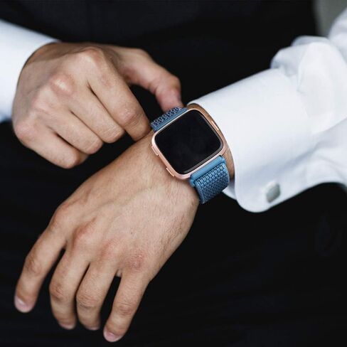 أربطة نايلون لـ Fitbit Versa 2 Bands/Fitbit Versa/Versa Lite/Versa SE للنساء والرجال، أساور معصم بديلة رياضية ناعمة قابلة للتنفس لـ Fitbit Versa 2 in Kuwait