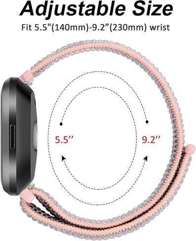 أربطة نايلون لـ Fitbit Versa 2 Bands/Fitbit Versa/Versa Lite/Versa SE للنساء والرجال، أساور معصم بديلة رياضية ناعمة قابلة للتنفس لـ Fitbit Versa 2 in Kuwait