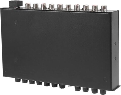 MAKIVI 7 نطاقات معادل صوت السيارة، قابل للتعديل 7 نطاقات EQ مضخم صوت السيارة مع مفتاح اختيار إدخال CD/AUX، أسود in Kuwait