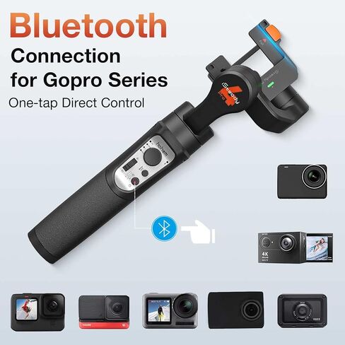 Hohem iSteady Pro 4 Action Camera 3-Axis Gimbal Stabilizer for GoPro 11/10/9/8/7/6/5, Gimble Stabilizer for Osmo Action 3 and Other Action Cameras Support WiFi & Cable Control Inception/Sports Mode in Kuwait