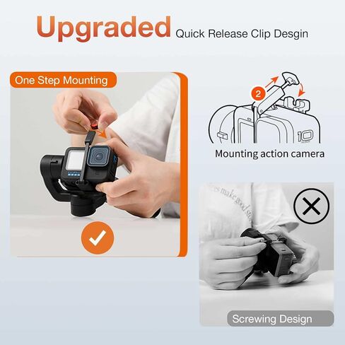 Hohem iSteady Pro 4 Action Camera 3-Axis Gimbal Stabilizer for GoPro 11/10/9/8/7/6/5, Gimble Stabilizer for Osmo Action 3 and Other Action Cameras Support WiFi & Cable Control Inception/Sports Mode in Kuwait