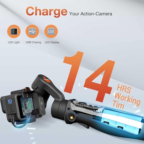 Hohem iSteady Pro 4 Action Camera 3-Axis Gimbal Stabilizer for GoPro 11/10/9/8/7/6/5, Gimble Stabilizer for Osmo Action 3 and Other Action Cameras Support WiFi & Cable Control Inception/Sports Mode in Kuwait