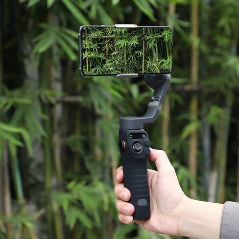 غطاء حماية من السيليكون من Anbee، غطاء مقود مضاد للانزلاق متوافق مع DJI Osmo Mobile 6، مثبت جيمبال للهاتف الذكي المحمول (أسود) in Kuwait