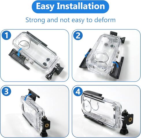 iEago RC Waterproof Housing Case for Insta360 X3, 40M/131FT Dive Case Protective Underwater Shell with Bracket Mount Adapter Accessories for Insta360 X3 Action Camera in Saudi Arabia