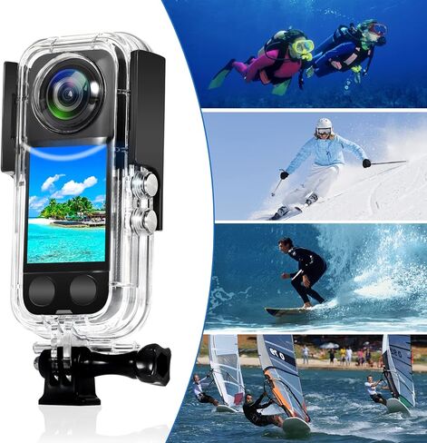 iEago RC Waterproof Housing Case for Insta360 X3, 40M/131FT Dive Case Protective Underwater Shell with Bracket Mount Adapter Accessories for Insta360 X3 Action Camera in Saudi Arabia