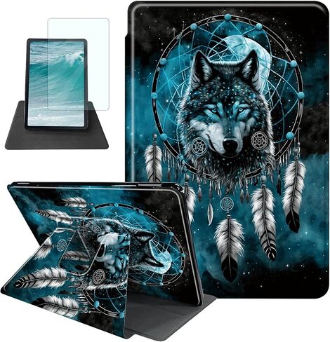 Rossy Case for 6.8" Kindle Paperwhite (11th Generation 2021) and Kindle Paperwhite Signature Edition + Screen Protector 360 Degree Rotating Swivel Cover with Auto Sleep/Wake,1-37 Bible Verse Christian in Saudi Arabia