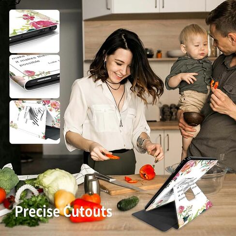 Rossy Case for 6.8" Kindle Paperwhite (11th Generation 2021) and Kindle Paperwhite Signature Edition + Screen Protector 360 Degree Rotating Swivel Cover with Auto Sleep/Wake,1-37 Bible Verse Christian in Kuwait