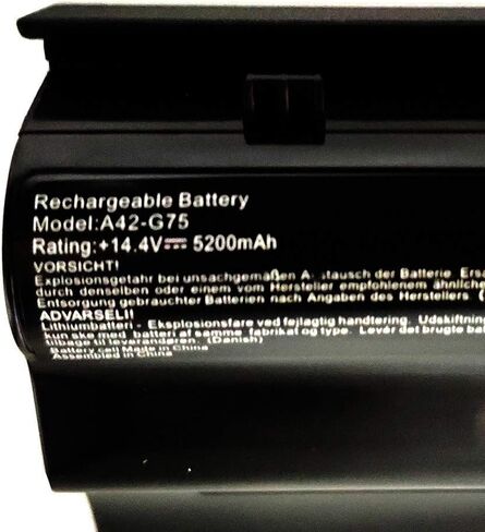 بطارية الكمبيوتر المحمول البديلة EndlessBattery الجديدة ذات 8 خلايا A42-G75 المتوافقة مع سلسلة ASUS G75 G75V G75VW G75VX G75VM G75V 3D G75VW 3D G75VM 3D G75VX 3D (5200 مللي أمبير في الساعة 74 وات في الساعة 14.4 فولت) in Kuwait