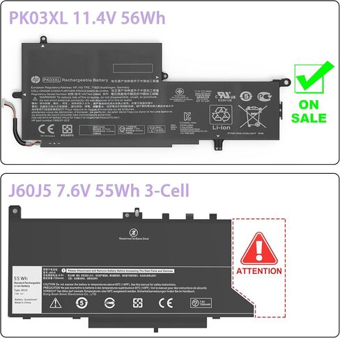 PK03XL بطارية لجهاز HP Spectre X360 789116-005 hp بطارية 13-4101dx 13-4102dx 13-4103dx 13-4100dx 3-4110dx 13-4116dx 13-4193dx 13-4003dx 13-4002dx 13-4005 دي إكس إنفي X360 13-y0xx 13-y023cl 788237 -2C3 in Kuwait