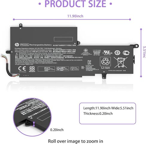 PK03XL بطارية لجهاز HP Spectre X360 789116-005 hp بطارية 13-4101dx 13-4102dx 13-4103dx 13-4100dx 3-4110dx 13-4116dx 13-4193dx 13-4003dx 13-4002dx 13-4005 دي إكس إنفي X360 13-y0xx 13-y023cl 788237 -2C3 in Kuwait