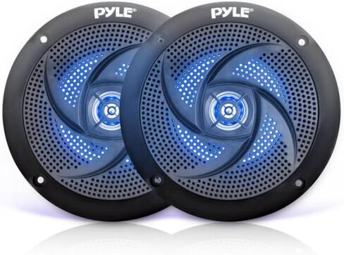 Pyle Low-Profile Waterproof Marine Speakers (Black) & Marine Waterproof Speakers 6.5" 1 Pair in Black in Saudi Arabia