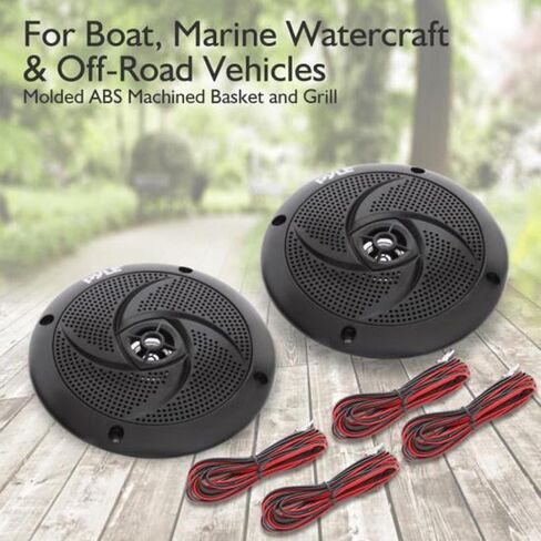 Pyle Low-Profile Waterproof Marine Speakers (Black) & Marine Waterproof Speakers 6.5" 1 Pair in Black in Saudi Arabia