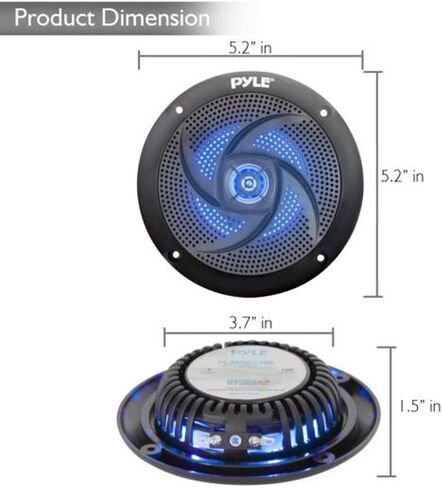 Pyle Low-Profile Waterproof Marine Speakers (Black) & Marine Waterproof Speakers 6.5" 1 Pair in Black in Saudi Arabia