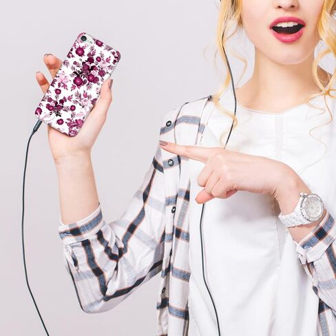 Glisten - iPod Touch 7th / 6th / 5th Generation Case - Pink Burgundy Floral Pattern Design Printed Cute, Slim & Sleek Plastic Hard Snap on Designer Back Case/Cover for iPod Touch 7/6 / 5.. in Kuwait