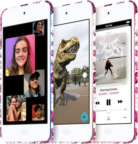 Glisten - iPod Touch 7th / 6th / 5th Generation Case - Pink Burgundy Floral Pattern Design Printed Cute, Slim & Sleek Plastic Hard Snap on Designer Back Case/Cover for iPod Touch 7/6 / 5.. in Kuwait