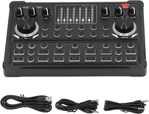 Live Sound Card, M3 Voice Changer 16bit Soundboard Dual Channel Sound Board Sound Card Sound Effects Board for Gaming/Live Streaming in Kuwait