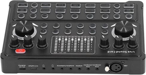 Live Sound Card, M3 Voice Changer 16bit Soundboard Dual Channel Sound Board Sound Card Sound Effects Board for Gaming/Live Streaming in Kuwait