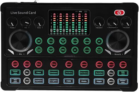 Live Sound Card, M3 Voice Changer 16bit Soundboard Dual Channel Sound Board Sound Card Sound Effects Board for Gaming/Live Streaming in Kuwait