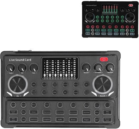 Live Sound Card, M3 Voice Changer 16bit Soundboard Dual Channel Sound Board Sound Card Sound Effects Board for Gaming/Live Streaming in Kuwait
