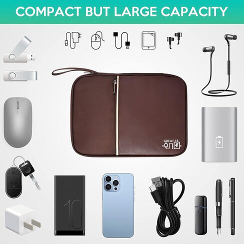 Electronics Organizer Small Travel Cable Organizer Bag Compact Waterproof Electronic Accessories Cord Case for Hard Drives, Cables, Cords, Chargers in Saudi Arabia