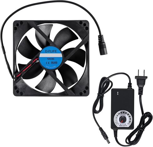 Blower Cooling Fan 120x25mm 110V 220V AC Powered Cooling Fan Dual-Ball Bearings 3 to 12V Speed Controller Fan for Receiver DVR Compatible with Playstation Xbox Component in Saudi Arabia