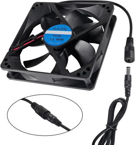 Blower Cooling Fan 120x25mm 110V 220V AC Powered Cooling Fan Dual-Ball Bearings 3 to 12V Speed Controller Fan for Receiver DVR Compatible with Playstation Xbox Component in Saudi Arabia