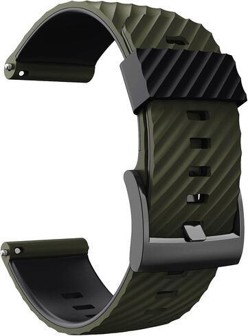 EIDKGD 24mm Silicone Straps Replacement WatchBand for Suunto 7 D5 Bracelet Suunto 9 Spartan Sport Wrist HR Baro Smart Watch Wristband (Color : Army Green Black, Size : for suunto 9 baro) in Saudi Arabia