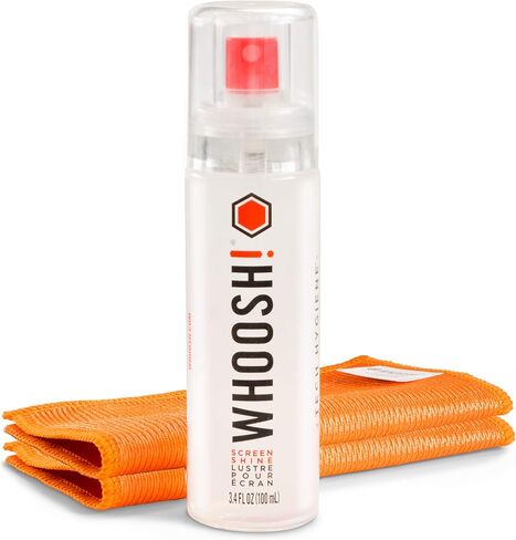 WHOOSH! Screen Cleaner Kit – Best for – Smartphones, iPads, Eyeglasses, e-Readers, LED, LCD & TVs (3.4 Oz W/2 Cloths) in Kuwait