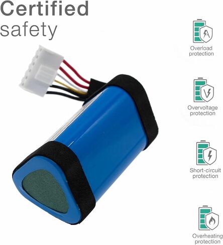 Youejoeq jbl Charge 4 استبدال بطارية لـ 1INR19/66-3، ID998، IAA011NA، SUN-INTE-118 لبطارية JBL Charge 4 اللاسلكية بلوتوث مكبر الصوت - 10200 مللي أمبير في الساعة in Kuwait