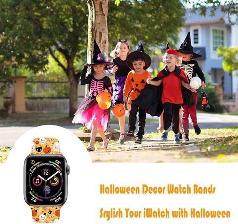 أحزمة رياضية للهالوين متوافقة مع ساعة Apple 38 مم 40 مم 41 مم 42 مم 44 مم 45 مم، أساور معصم بديلة لحزام رياضي مقاوم للماء من السيليكون الناعم مع جميع سلاسل iWatch in Kuwait