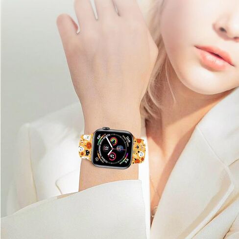 أحزمة رياضية للهالوين متوافقة مع ساعة Apple 38 مم 40 مم 41 مم 42 مم 44 مم 45 مم، أساور معصم بديلة لحزام رياضي مقاوم للماء من السيليكون الناعم مع جميع سلاسل iWatch in Kuwait