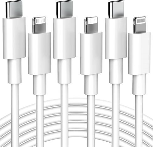 سلك شاحن iPhone طويل بطول 6 أقدام و3 عبوات من كابل Lightning معتمد من Apple MFi سلك شحن سريع مجدول من النايلون متوافق مع iPhone 14 13 12 11 Pro Max XR XS X 8 7 6 Plus SE iPad والمزيد in Kuwait
