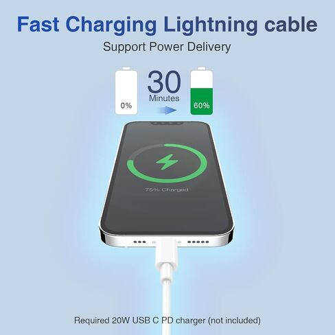 سلك شاحن iPhone طويل بطول 6 أقدام و3 عبوات من كابل Lightning معتمد من Apple MFi سلك شحن سريع مجدول من النايلون متوافق مع iPhone 14 13 12 11 Pro Max XR XS X 8 7 6 Plus SE iPad والمزيد in Kuwait