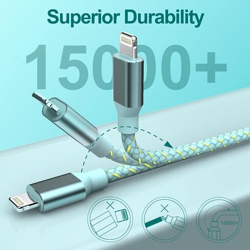 USB C to Lightning Cable for Apple MFi Certified iPhone Charger 6FT 3 Pack Fast Charging Type c to Lightning Cable iPhone Fast Charger for iPhone 14 13 12 11 Pro Max Xr Xs 8 and More in Kuwait