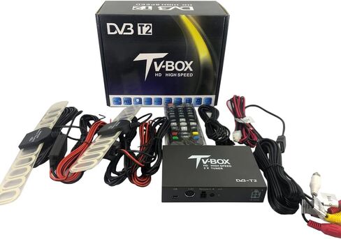 WOSTOKE HDTV Car DVB-T2 DVB-T متعدد PLP مستقبل التلفاز الرقمي صندوق DTV للسيارات مع هوائي موالف اثنين in Kuwait