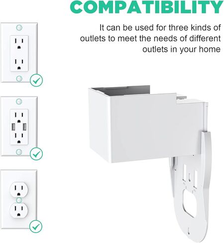 OLAIKE 2 Pack Outlet Wall Mount for Wyze Cam V2 & Wyze Cam V3 & Wyze Cam Spotlight، حامل تثبيت على الحائط يدور 360 درجة، بدون أسلاك فوضوية أو تلف في الحائط (الكاميرا غير متضمنة)، أبيض in Kuwait