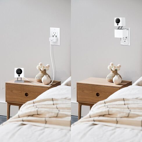 OLAIKE 2 Pack Outlet Wall Mount for Wyze Cam V2 & Wyze Cam V3 & Wyze Cam Spotlight، حامل تثبيت على الحائط يدور 360 درجة، بدون أسلاك فوضوية أو تلف في الحائط (الكاميرا غير متضمنة)، أبيض in Kuwait