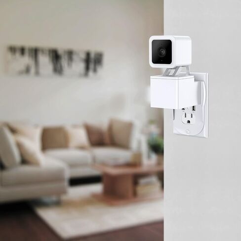 OLAIKE 2 Pack Outlet Wall Mount for Wyze Cam V2 & Wyze Cam V3 & Wyze Cam Spotlight، حامل تثبيت على الحائط يدور 360 درجة، بدون أسلاك فوضوية أو تلف في الحائط (الكاميرا غير متضمنة)، أبيض in Kuwait
