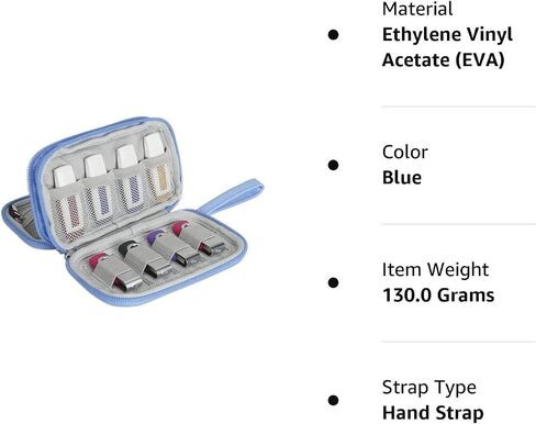 حافظة محرك فلاش USB من Hallart، حقيبة ملحقات إلكترونية محمولة مقاومة للماء لمحركات أقراص فلاش USB وبطاقات SD وسماعات الأذن وغيرها من الملحقات الصغيرة 6.30 × 3.54 × 1.77 بوصة، أزرق in Kuwait
