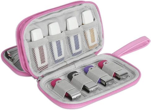 Hallart USB Flash Drive Case, Portable Waterproof Electronic Accessories Bag for USB Flash Drives, SD Cards,Earphone and Other Small Accessories 6.30 x 3.54 x 1.77 Inch,Blue in Saudi Arabia