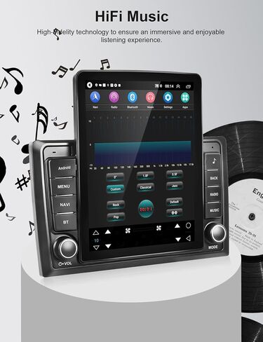 ستيريو سيارة أندرويد 9.5 بوصة مع Carplay Android Auto، شاشة تعمل باللمس METEESER وحدة رأس مزدوجة Din مع نظام ملاحة GPS، واي فاي، صوت هاي فاي، راديو FM/RDS، شاشة مقسمة + كاميرا احتياطية، in Saudi Arabia