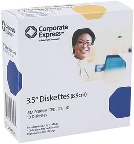 3.5 Floppy Diskettes Disks, IBM Formatted, Double-sided, High Density, 1.44mb, 10 Pack Ceb23130 by Corporate Express in Saudi Arabia
